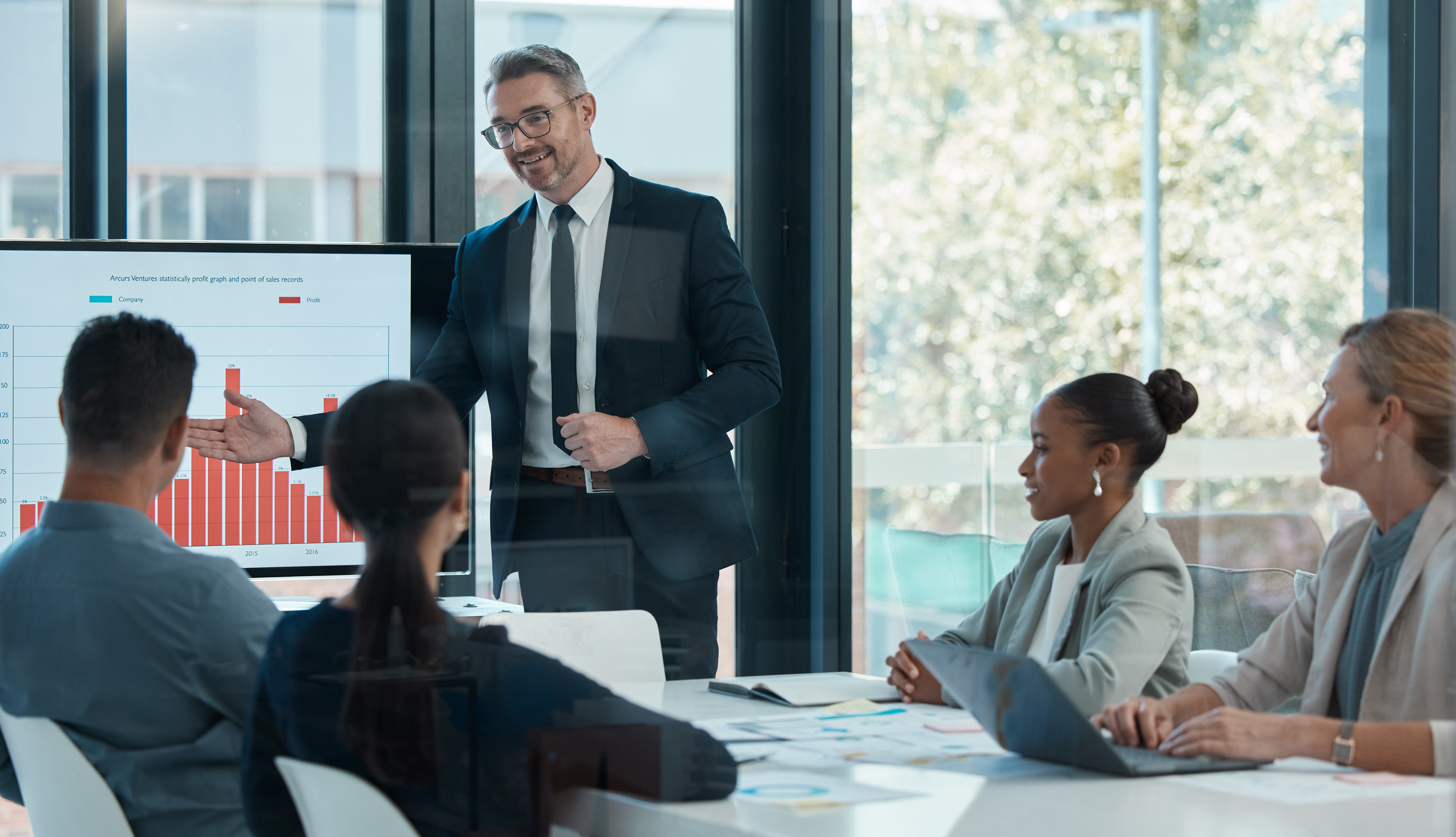 Leadership guide on laptop